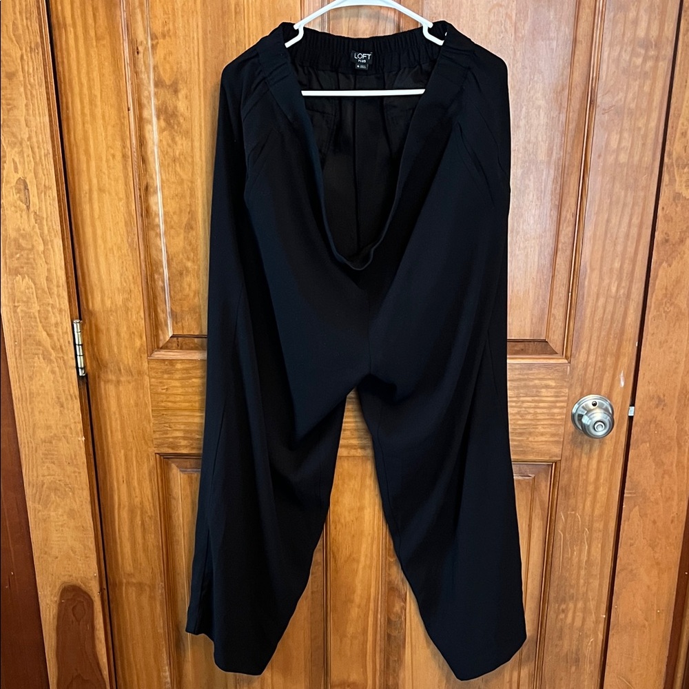 LOFT Women's Elegant Black Wide-Leg Pants